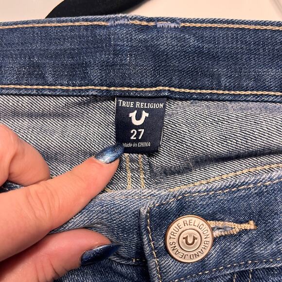 True Religion Blue Cameron Slim Boyfriend Jean Size 27 - Picture 6 of 11